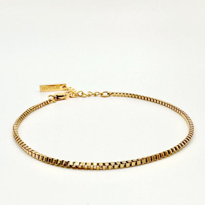 Box Chain Bracelet | Adjustable 18K Gold-Plated