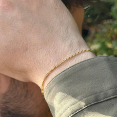 Classic Chain Bracelet | Adjustable 18K Gold-Plated Men Bracelet