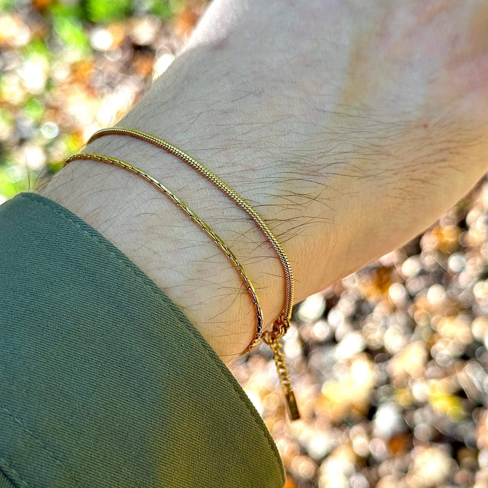 Wire Chain Bracelet | Adjustable 18K Gold-Plated