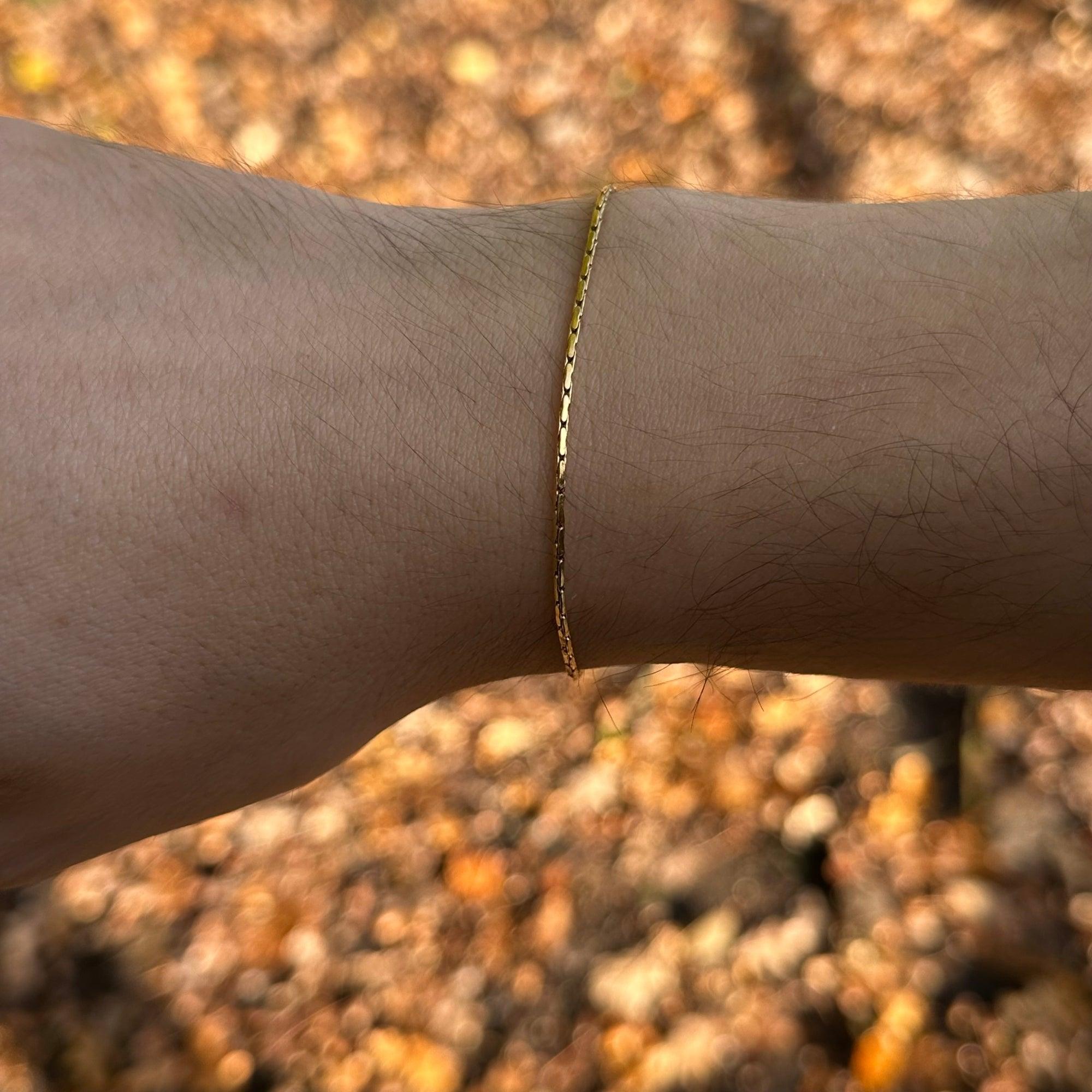 Wire Chain Bracelet | Adjustable 18K Gold-Plated