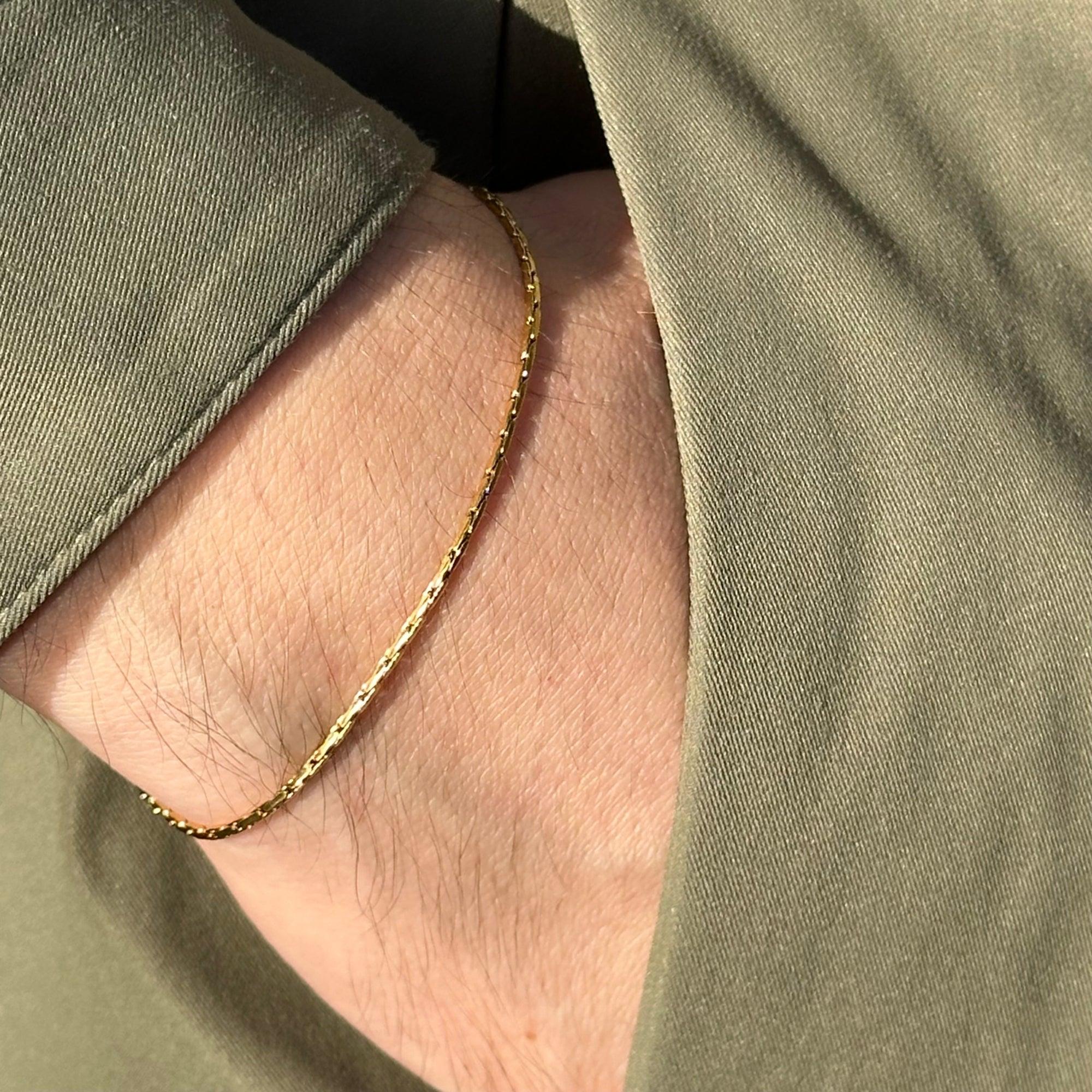 Wire Chain Bracelet | Adjustable 18K Gold-Plated